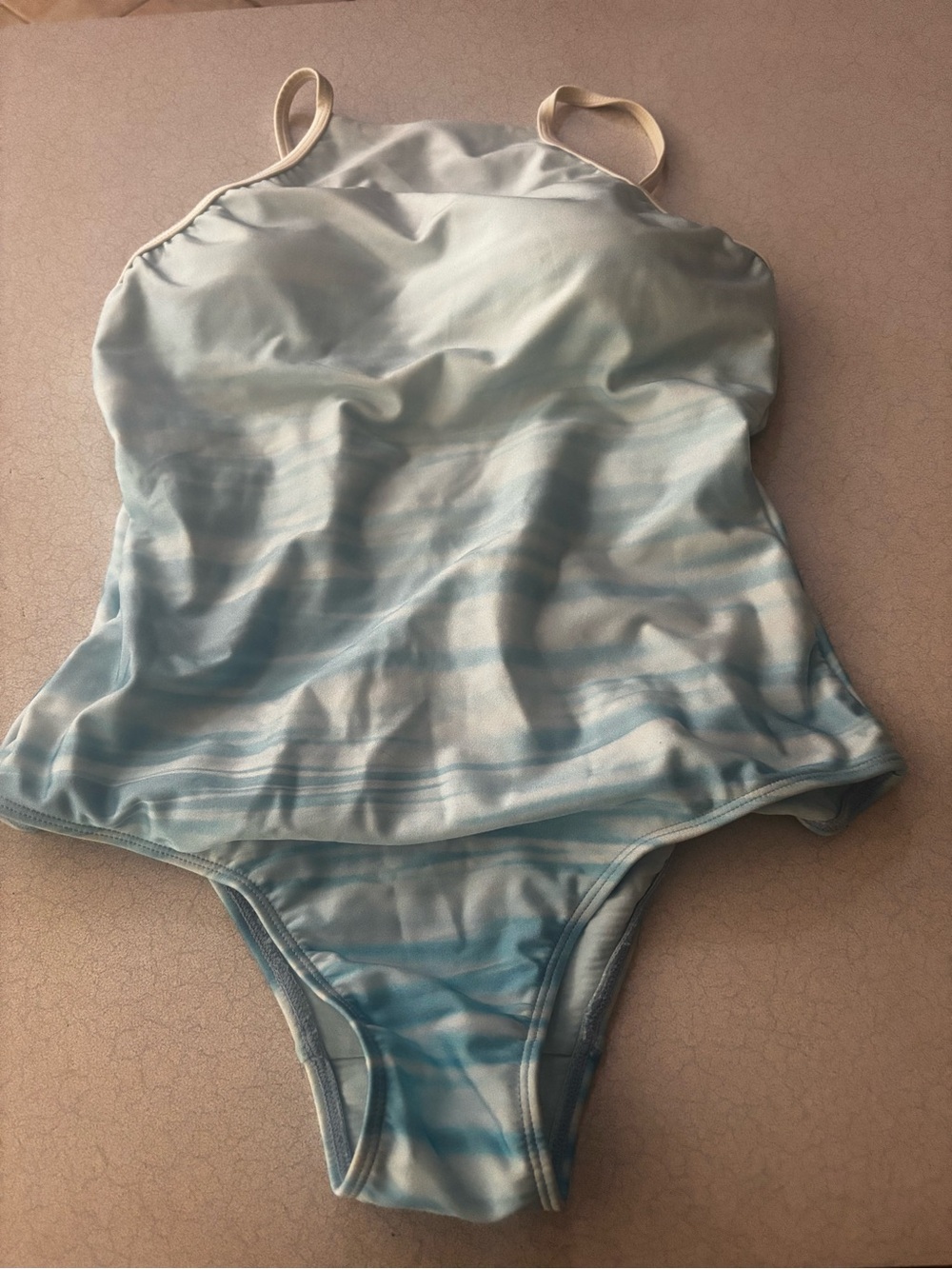 Afriel & Tabbis Light Blue Ombre Striped One-Piece NWT 10